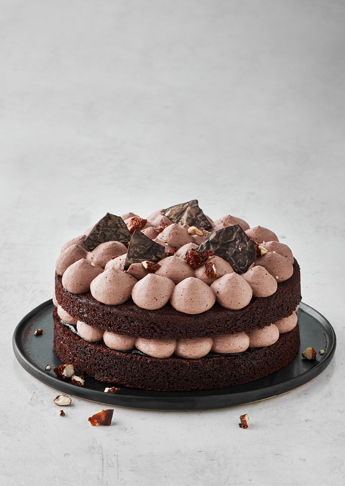 Svampet mørk kage med kakaofromage