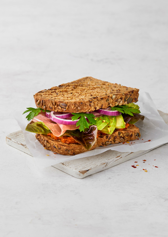 Gluten free multiseed rosted sandwich