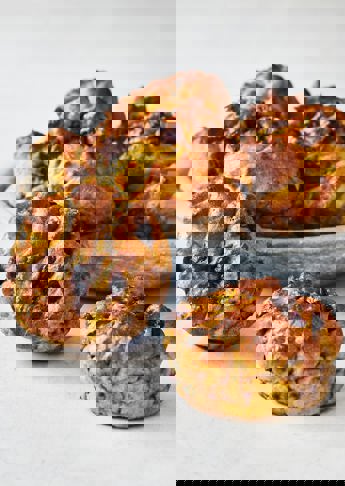 Gluten free buns with blueberries and chocolate