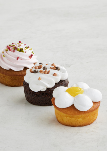 Cupcakes med flødebolletopping