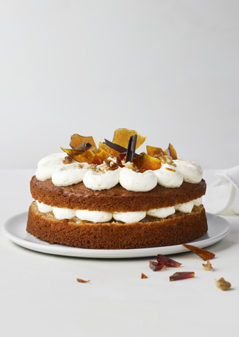 Karamelsol med æblefyld og smørcreme